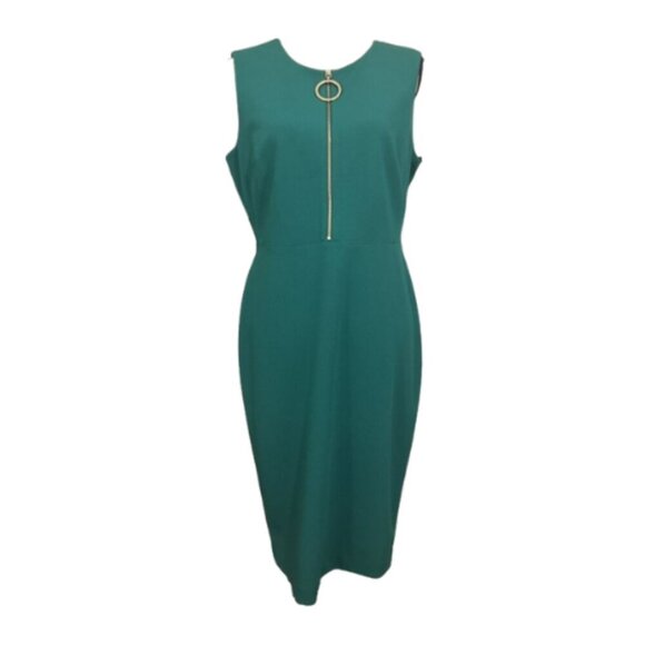 Calvin Klein Women's Meadow Green Sleeveless Sheath Mini Dress Size 6 - Picture 1 of 12